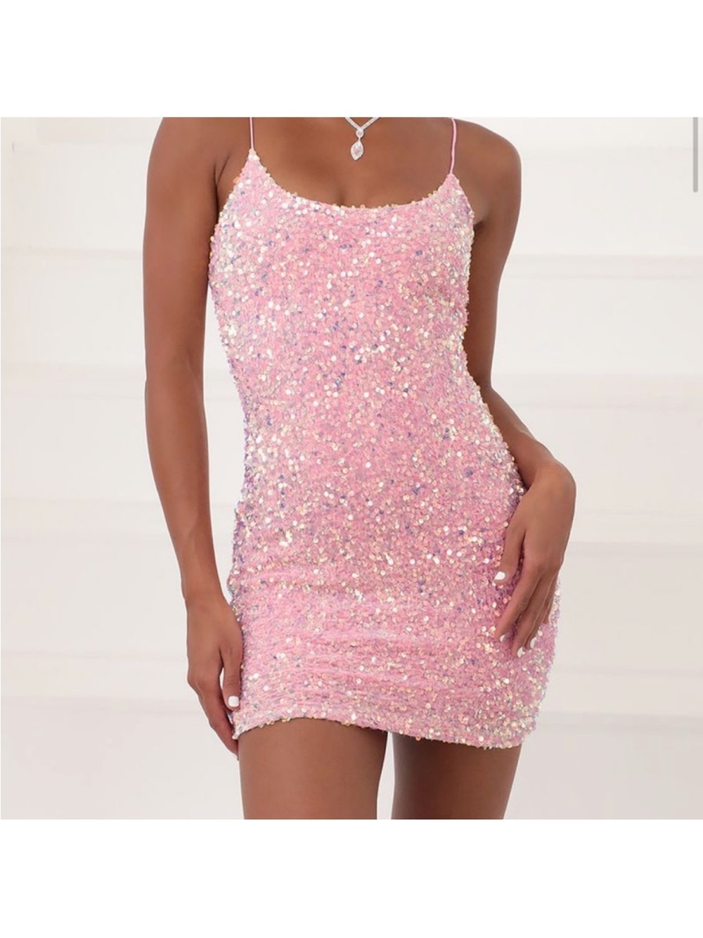 Lucy in the Sky bubblegum pink Sequin Mini Dress